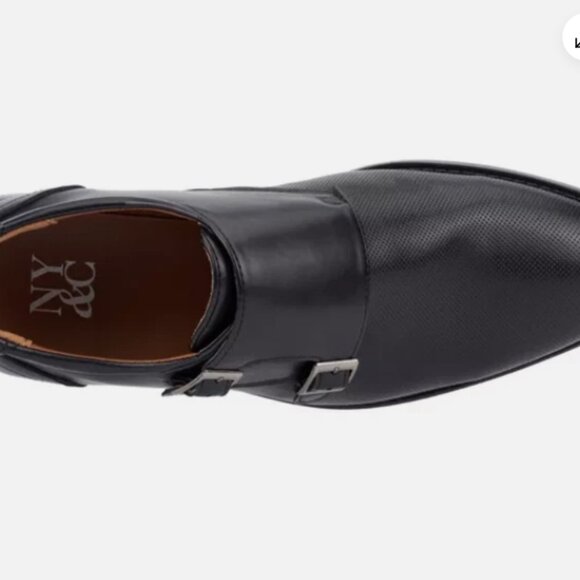 New York & Company Terry Men's Size 10.5 Double Monk Strap Dress Shoes Black New - Picture 6 of 14